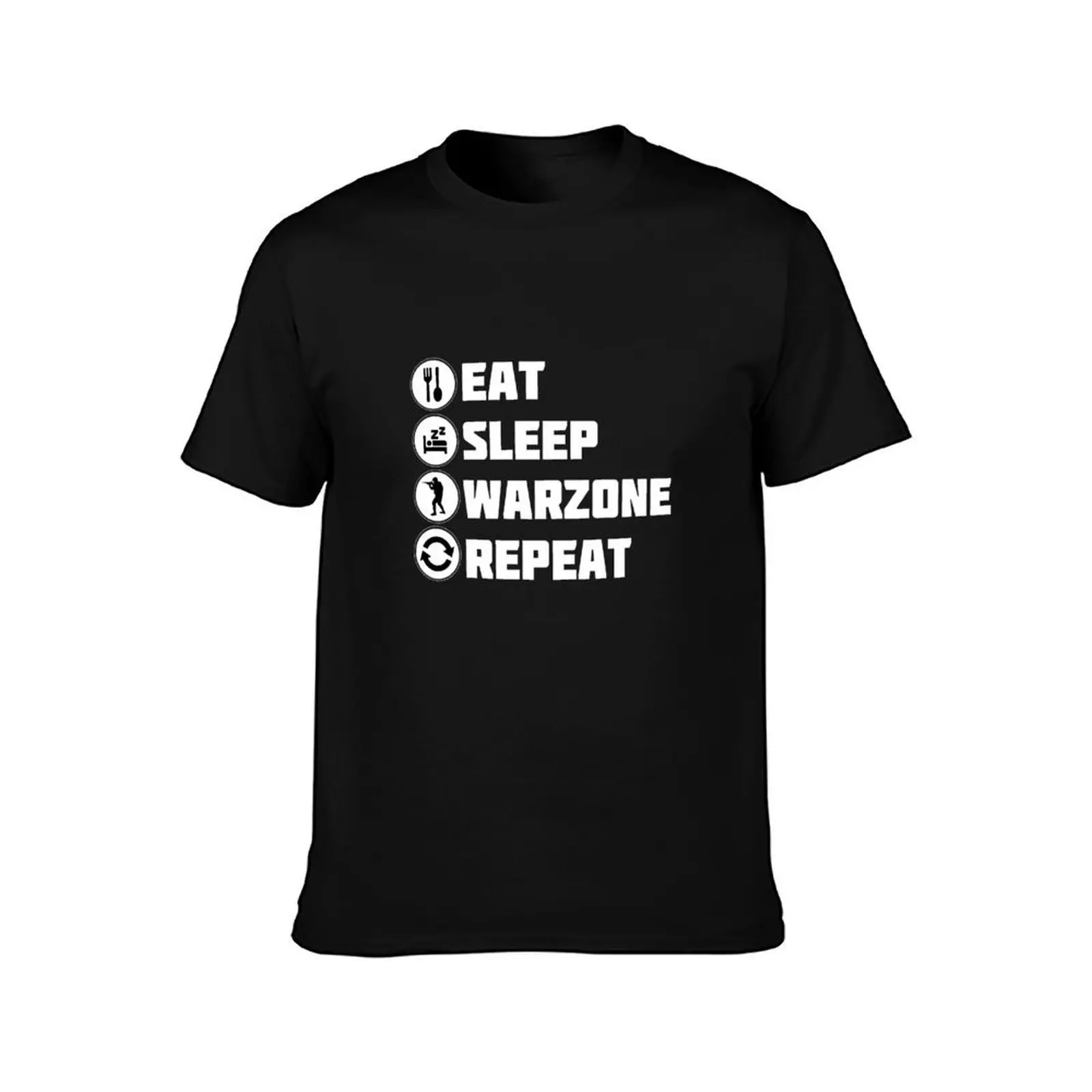 Eat Sleep Warzone Repeat T-Shirt, Summer Casual Cotton Tee, Oversized Streetwear Tops, Vintage Graphic Print, Unisex Men Women