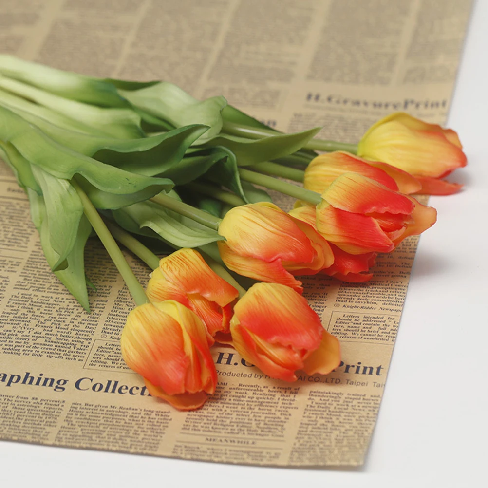 

4 Pcs Artificial Tulips Realistic Faux Flowers Wedding Home Decor Store Restaurant Decoration Durability Lifelike Appearance