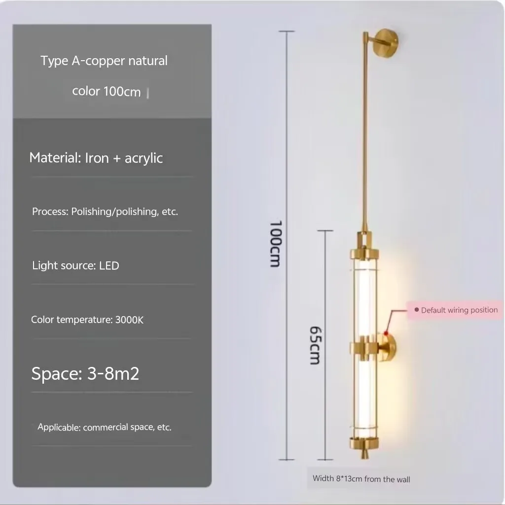 Modern design LED engineering acrylic wall lamps, banquet hall hotel long pole lamps, background wall lamps