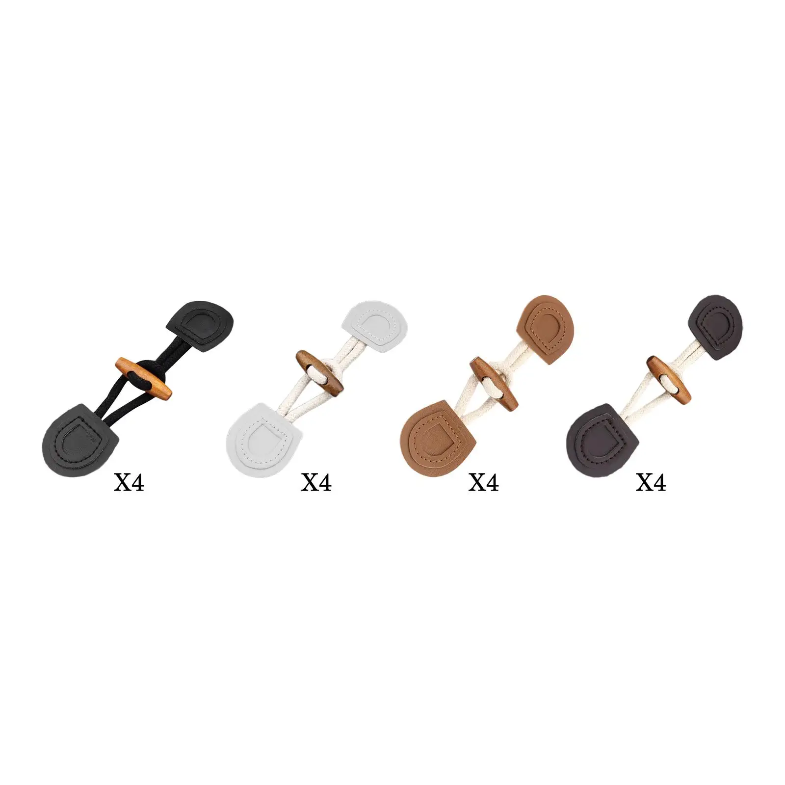 กระดุมกระดุมกระดุมกระดุม4ปุ่มสำหรับงานฝีมือแบบทำมือกระดุมเย็บบนการตกแต่งเสื้อผ้าทำจาก PU