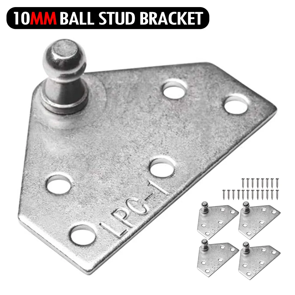 10MM Ball Stud Mounting Bracket for Universal Gas Spring Struts Lift Support Shock Prop Steel  2 pack 4 pack