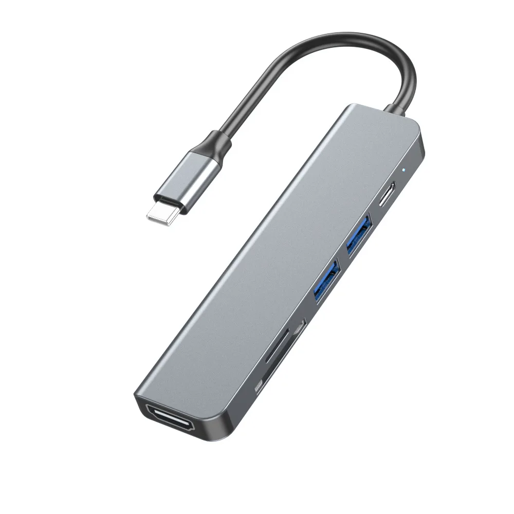 Typec 6-en-1 lector de tarjetas de cámara tfsd HDMI4K portátil estación de acoplamiento multifunción