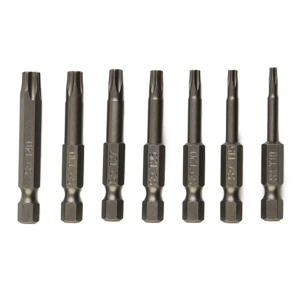 7Pcs 50mm Star Drill Bits Screwdriver Torx Bit Set 1/4