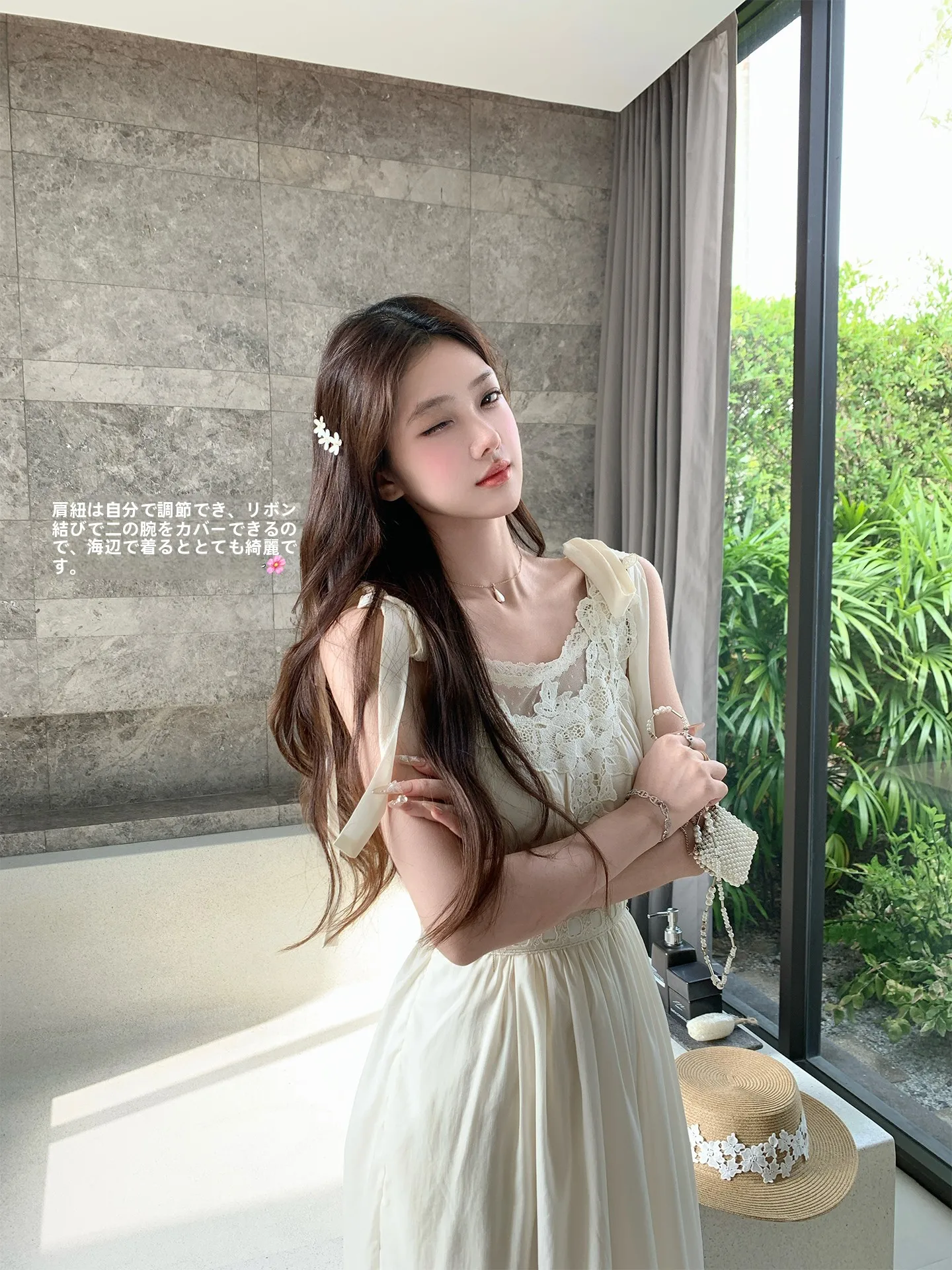 

Платье ChuChu Luxembourg с кружевом и поясом для ранней весны, женское летнее элитное платье без бретелек с завышенной талией, в корейском стиле, для повседневной носки