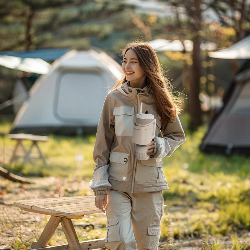 Smart-Silicone Water Bottle Carrier Bag With Phone Pocket For Stanley Cups 40Oz,With Adjustable Strap