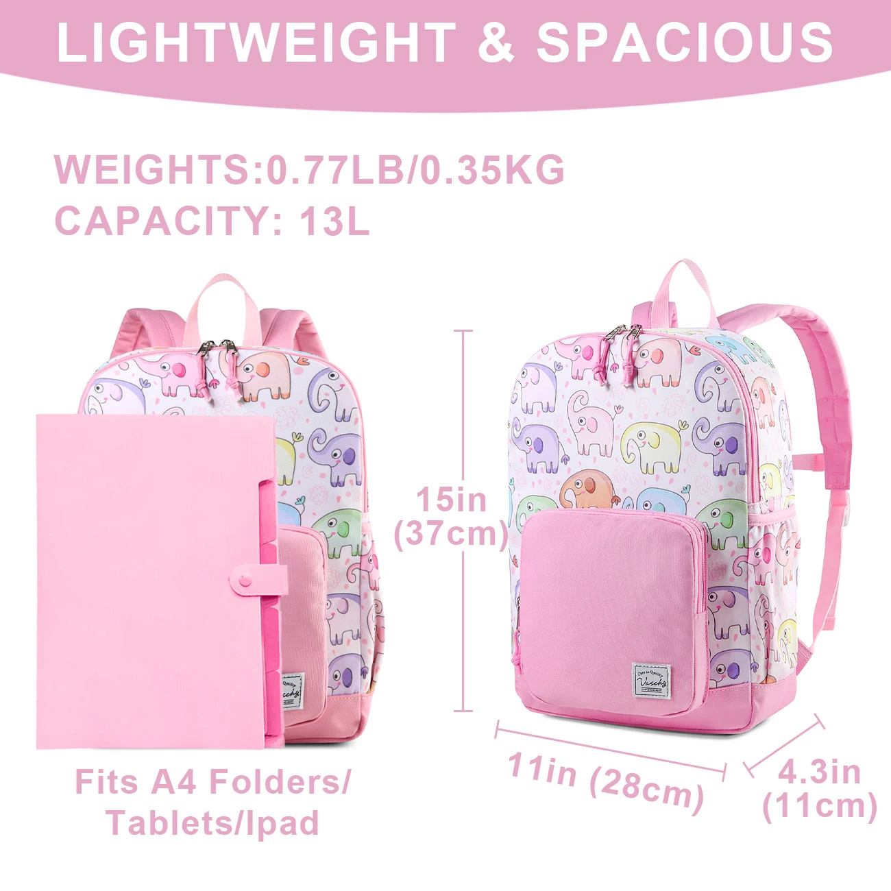Kids Backpack for Girls Preschool Elementary Kindergarten School Bag 15.6″ Multifunctional Cute Large Capacity