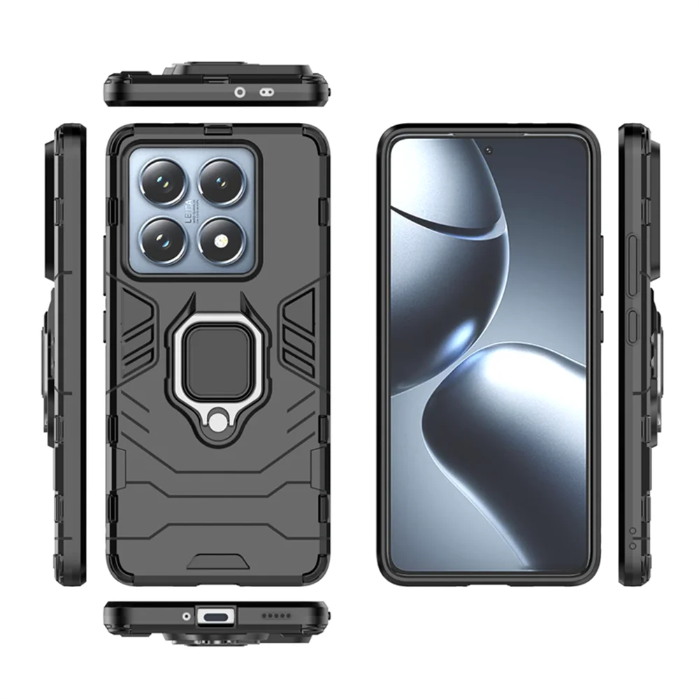 Para xiaomi mi 14t caso armadura completa à prova de choque para xiaomi mi 14t pro 14 t mi14t anel magnético capa traseira protetora telefone coque