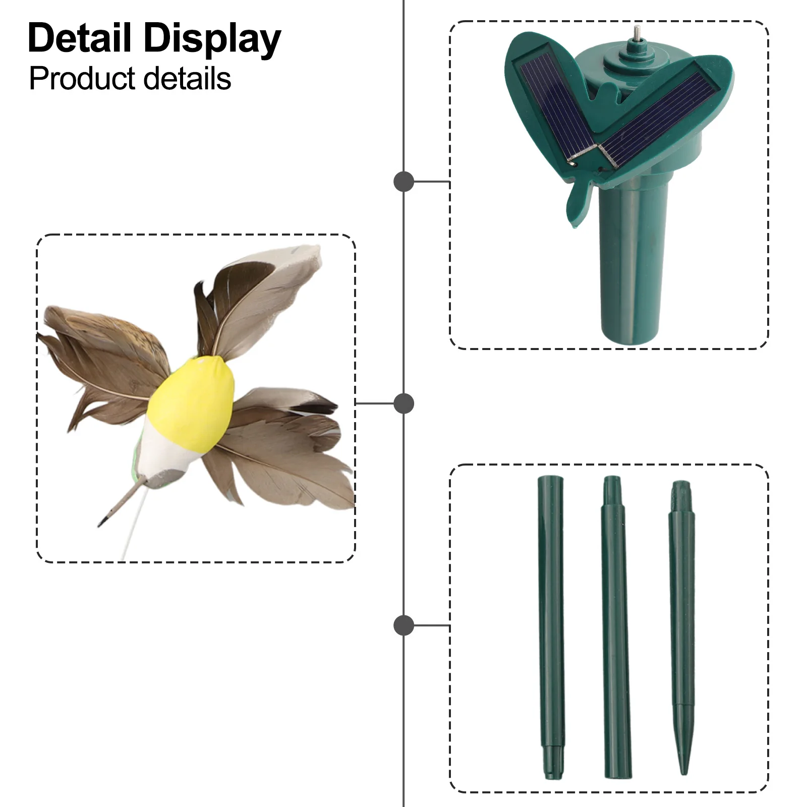 Bird Note Continuous Flying Display Patio Flower Beds Waterproof Outdoor Yard Decor Garden Ornaments Lifelike Design