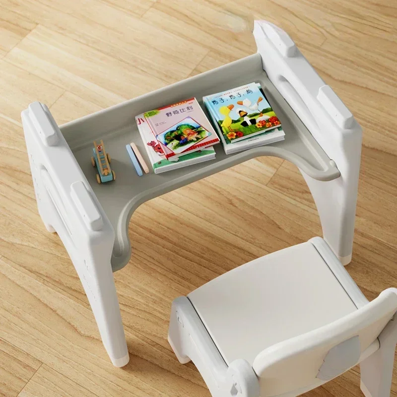 Bureau dinosaure pour enfants, table de lecture pour bébé, chaise rabattable en plastique, table de jeu jouet d'éducation précoce pour la maison, apprentissage des enfants