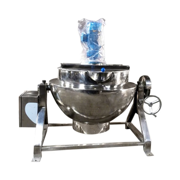 100/200L Gas Cooking Kettle With Agitator Electric  Jacket Heating Cooking Pot