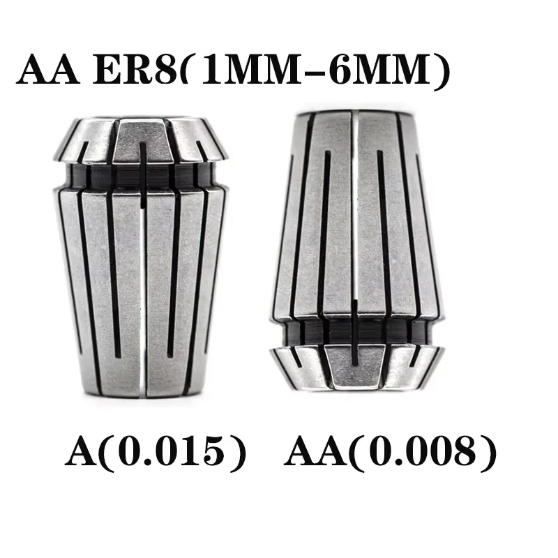 High precision ER8 clamp set 1mm 1.5mm 2mm 2.5mm 3.5mm 3mm 4mm 5mm 3.175mm 6mm AA UP ER spring chuck