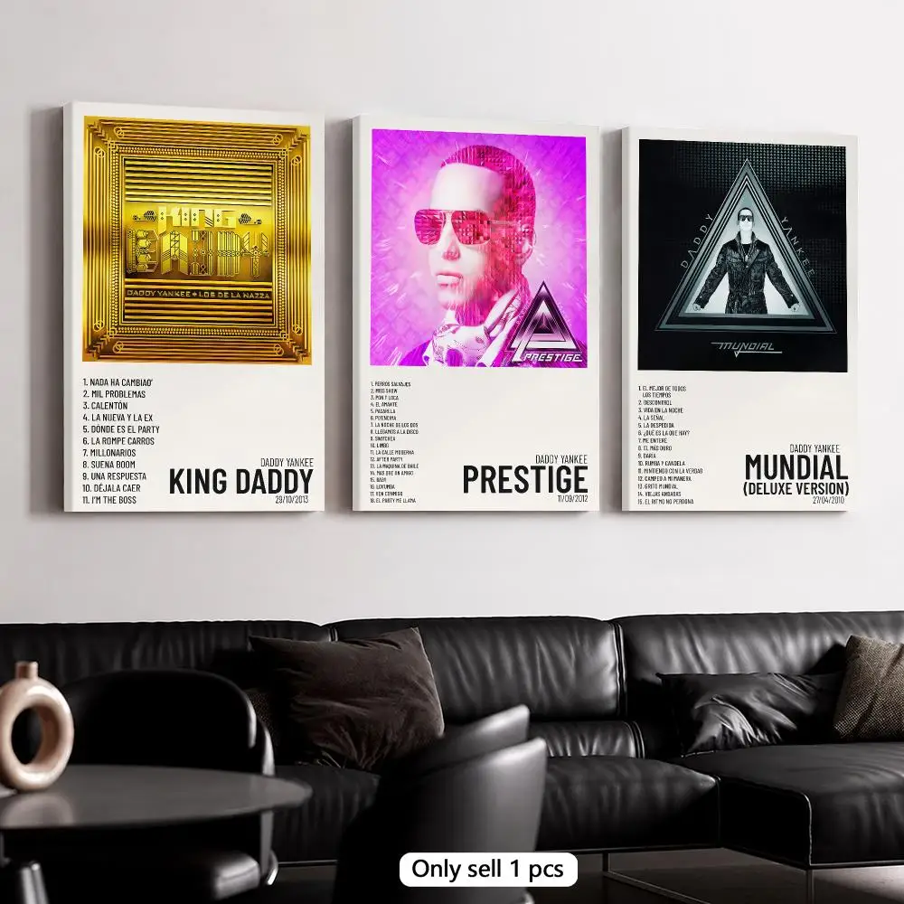 Rapper D-Daddy Yankee Framed Wall Painting Framed Canvas Wall Art Poster Solid Wood Frame Home Decor