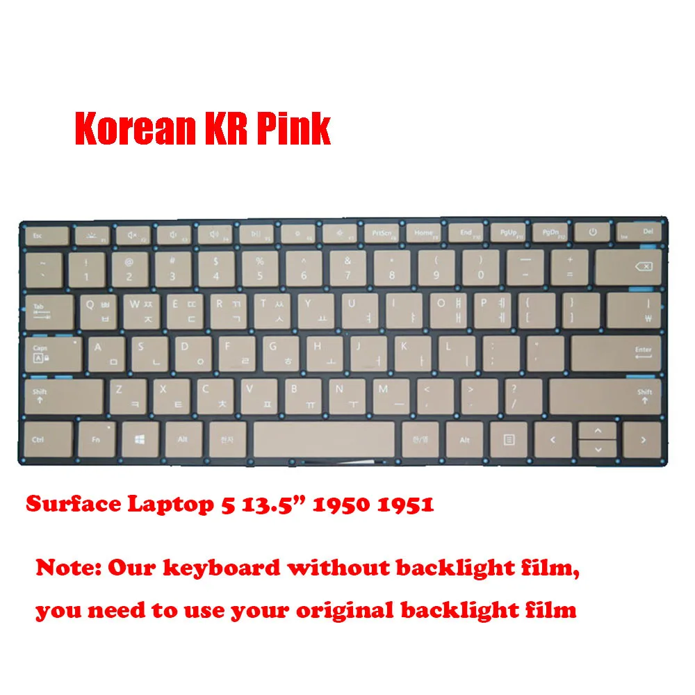 

Laptop Keyboard For Microsoft surface Laptop 5 13.5” 1950 1951 United States US/KR/UK/Nordic NE no Frame Without Backlit Film