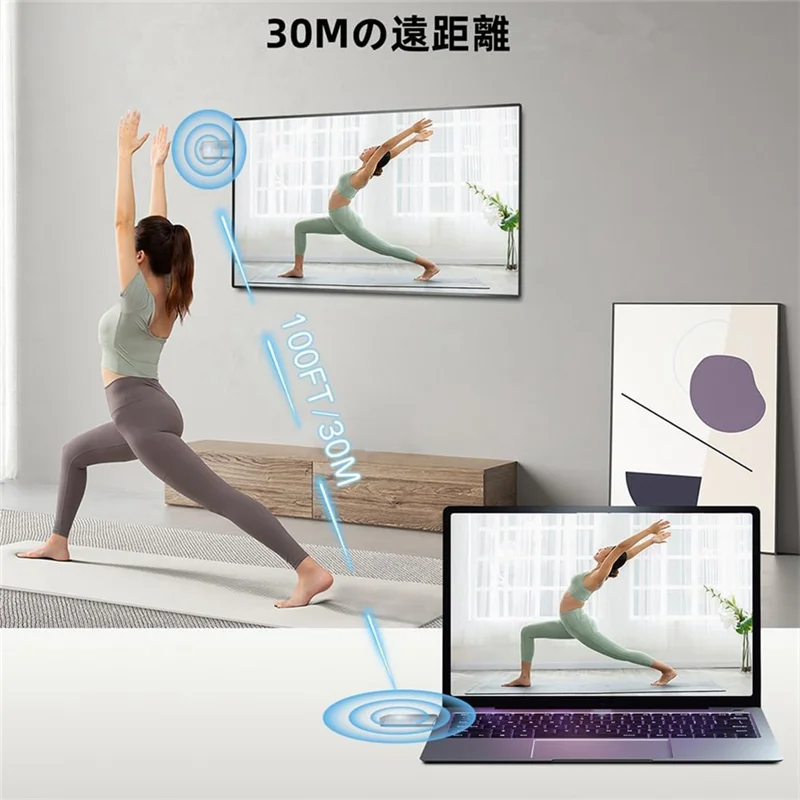 【Top Picks】Wireless -Compatible Transmitter And Receiver 1080P/5Ghz/30M Transfer Dongle Adapter For PC/Camera/TV/Projector