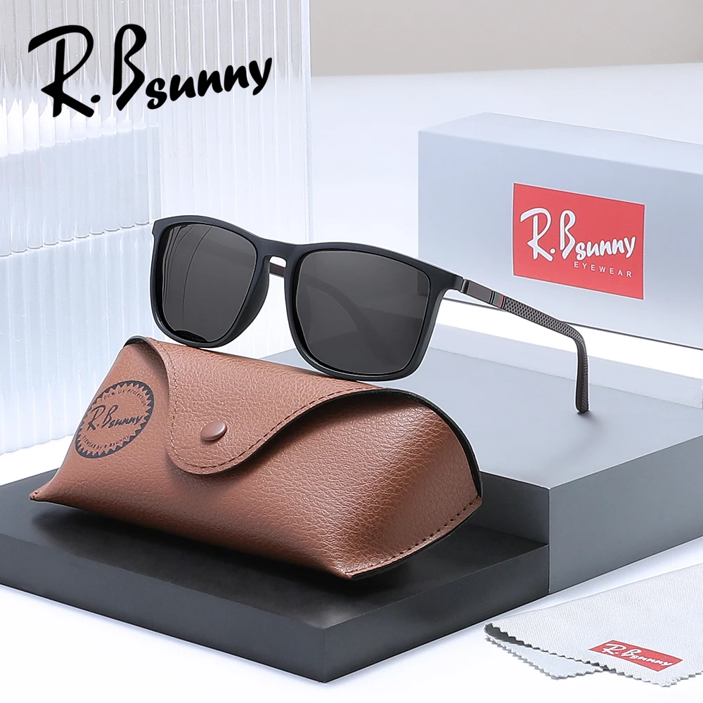 RBsunny ريترو الاستقطاب النظارات الشمسية الرجال النساء مستطيل الإطار UV400 نظارات الذكور موضة السببية الصيد في الهواء الطلق القيادة نظارات
