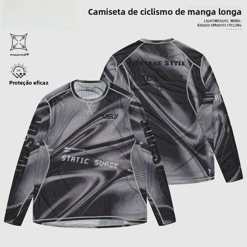 msly-summer-men's-long-sleeve-cycling-t-shirt-comfortable-breathable-outdoor-mountain-bike-riding-downhill-suit-polyester-lycra