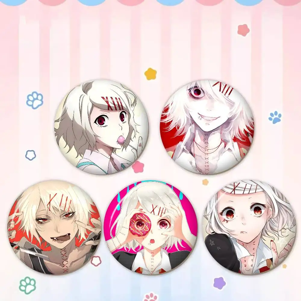 Anime Juuzou Suzuya Tokyo Ghouls Anime Button Pin Handmade Brooch for Clothes Badge Backpack Decoration Jewelry Accessories