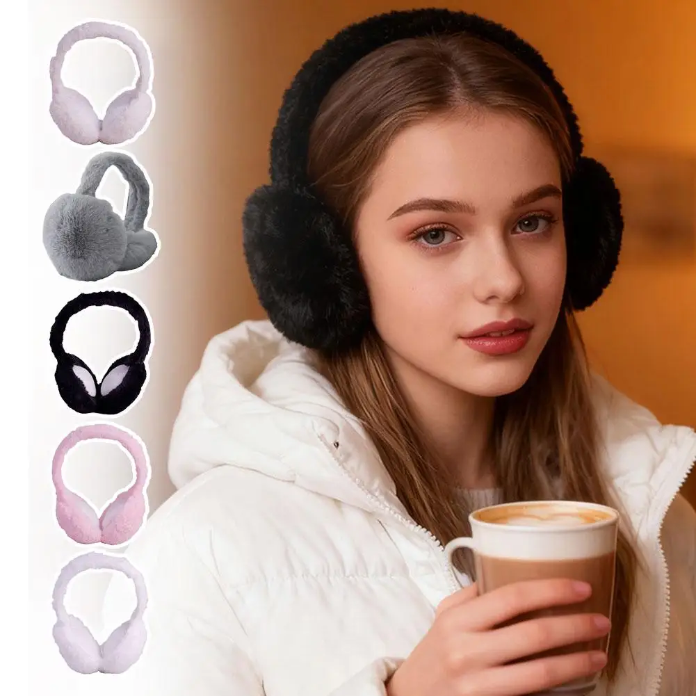 Soft Plush Ear Warmer Earmuffs Winter Warm Fashion Solid Color Earflap for Women Men Outdoor Cold Protection Ear-Muffs