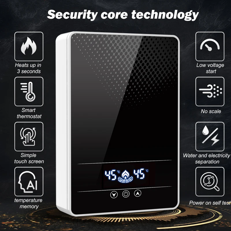 電気タンクレスインスタント給湯器 220V 7000 ワット ABS プラスチックポータブル間欠泉家庭用サロンスパホテルのバスルーム家庭用ショップ