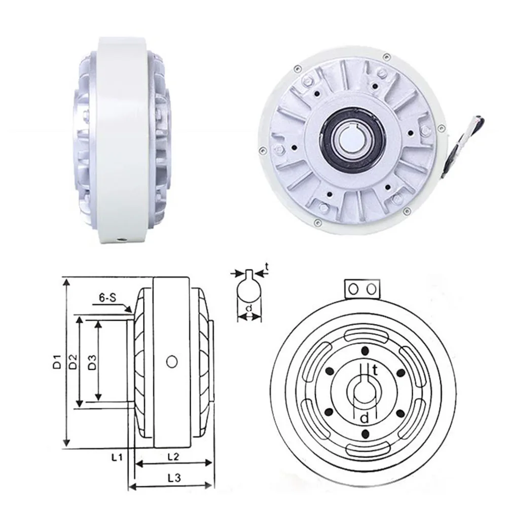 

air shaft tension control without base 2025 NEW FZ50k-1 0.6~20kg Magnetic powder brake hollow shaft hole center Clutch