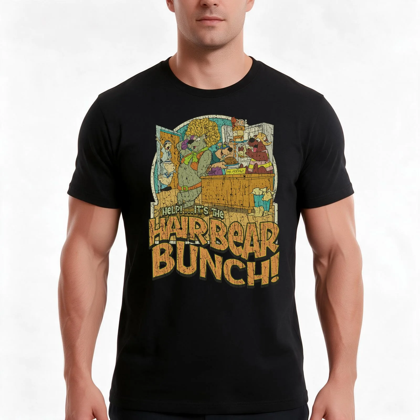 The Hair Bear Bunch Snacktime 1971 T-Shirt Summer Casual Cotton Tee Oversized Streetwear Tops Vintage Graphic Print