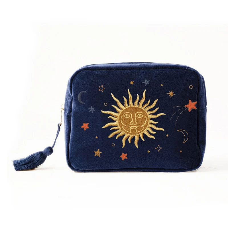 

Темно-синяя квадратная косметичка с принтом, дорожная косметичка, женская модная сумка для хранения