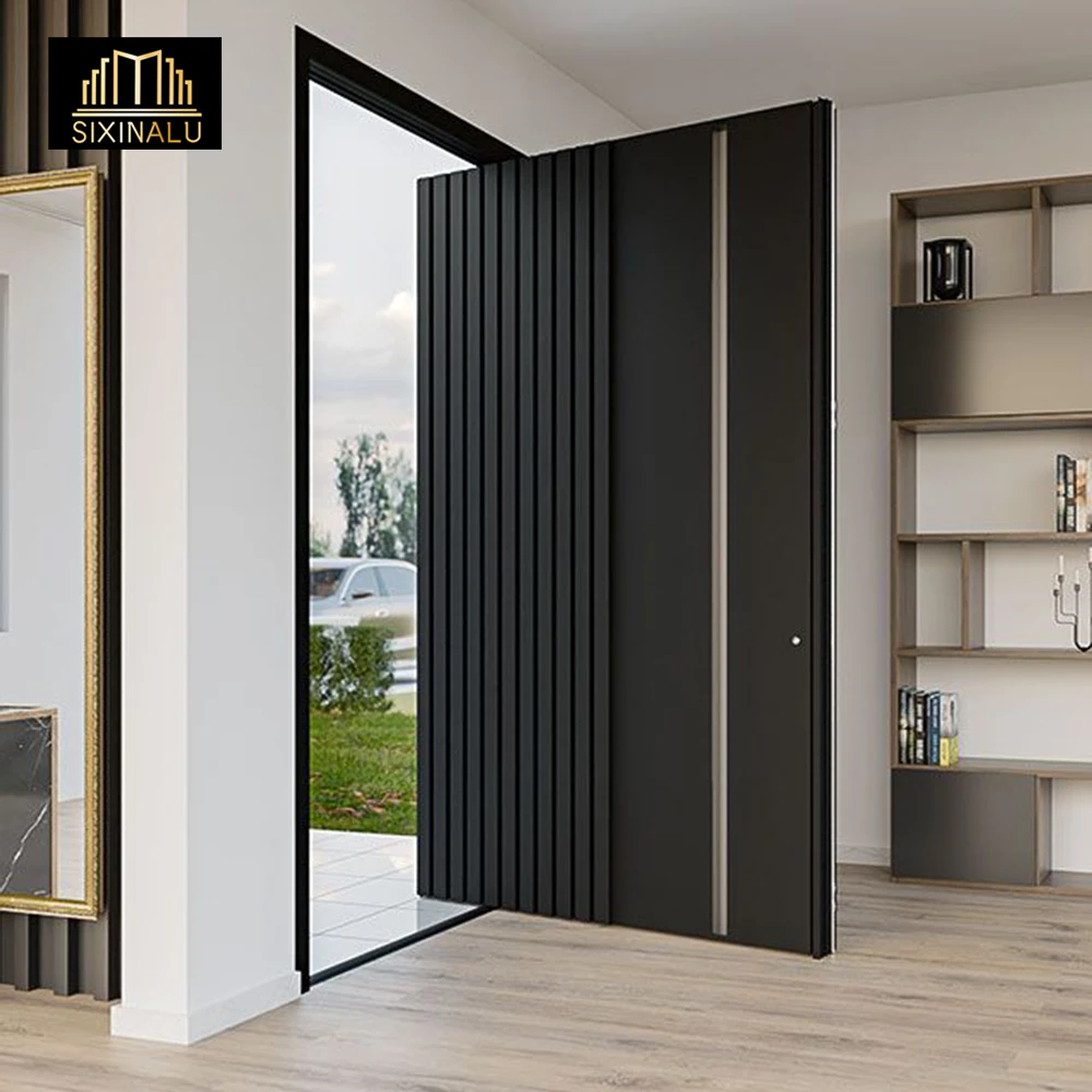 Sixinalu Main Pivot Doors Gate Villa House Gate Front Exterior Entry Casement Security Entrance Door Aluminum Home Decor Custom