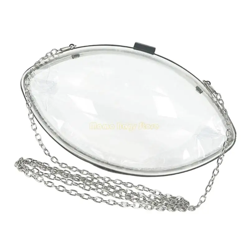 X90D براثن من الأكريليك الشفاف محافظ نسائية صغيرة حقيبة كروسبودي حقائب يد مسائية شفافة مع حقيبة كتف بحزام سلسلة ذهبية #2