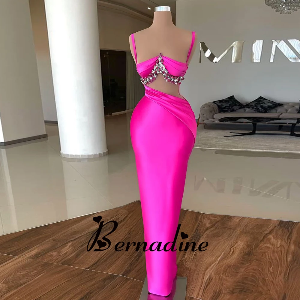 

Bernadine Celebrity Dresses Fancy Spaghetti Straps Prom Evening Dress Stain Rhinestones Mermaid Vestidos Robes De Soirée