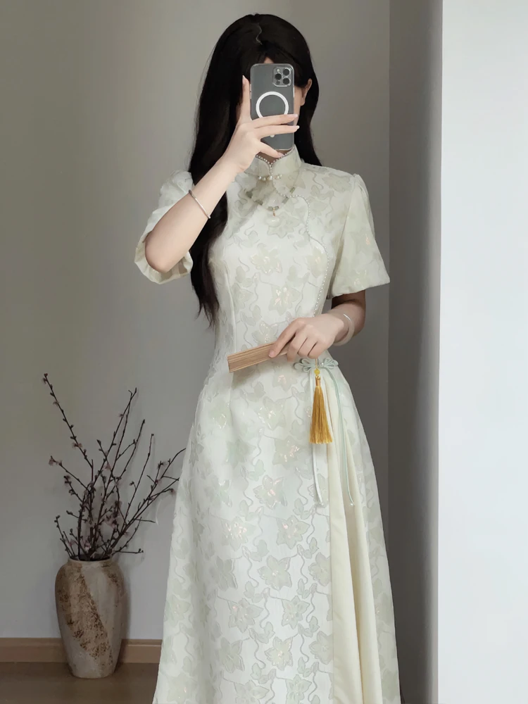 

Young Sle een Fre Flag Dr ort Sve Long Ele Tea Костюм Малый Размер Весна Лето Новое Прибытие