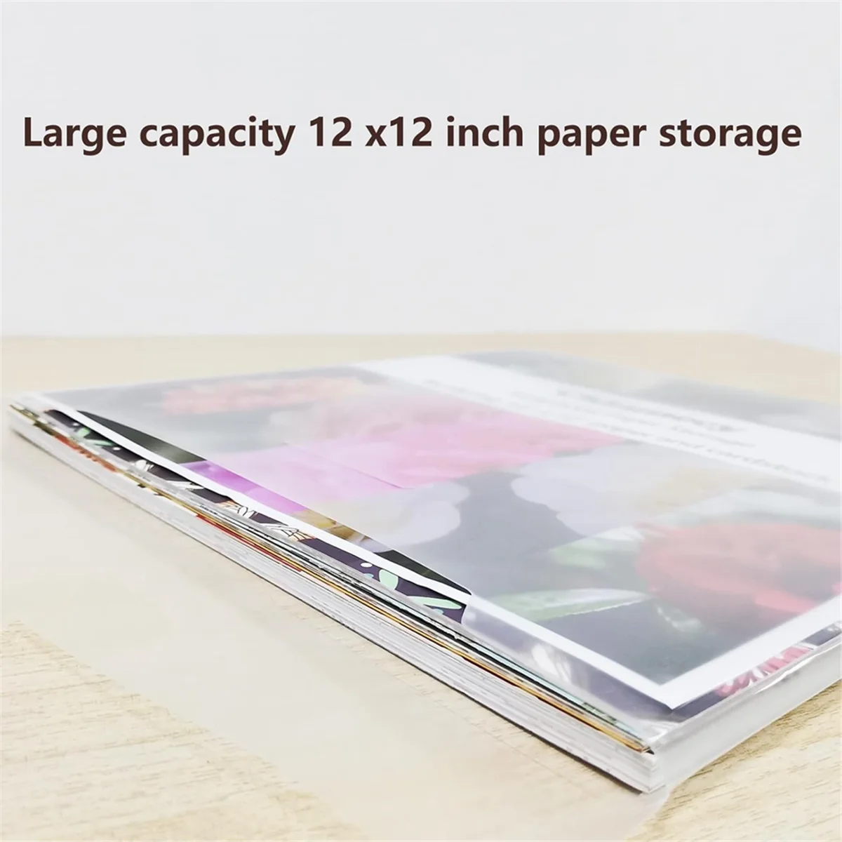 Gfc-12Pieces Scrapbook Organizer Envelopes Storage Pockets Sleeves for Storing 12 X 12inch Paper,with 60 Pcs Label Stickers