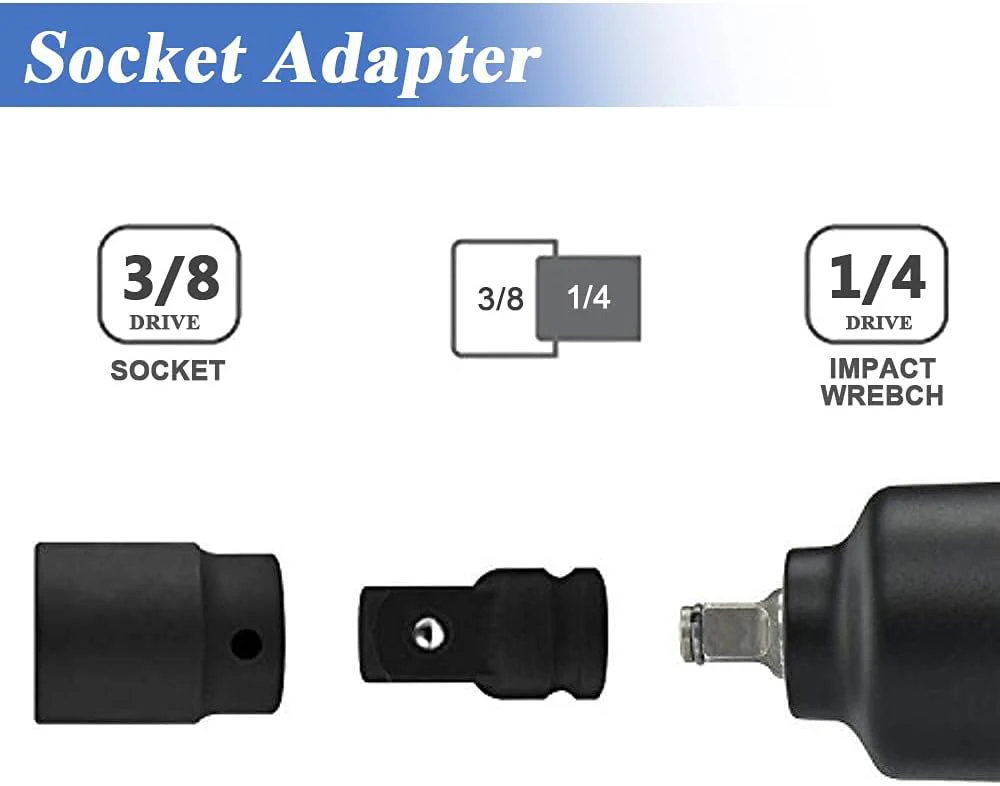 4 stücke Sockel Konverter Adapter Minderer Set 1/2 Bis 3/8 3/8 Bis 1/4 3/4 Zu 1/2 Impact Drive Sockel Adapter Reparatur Werkzeuge – Detail 4