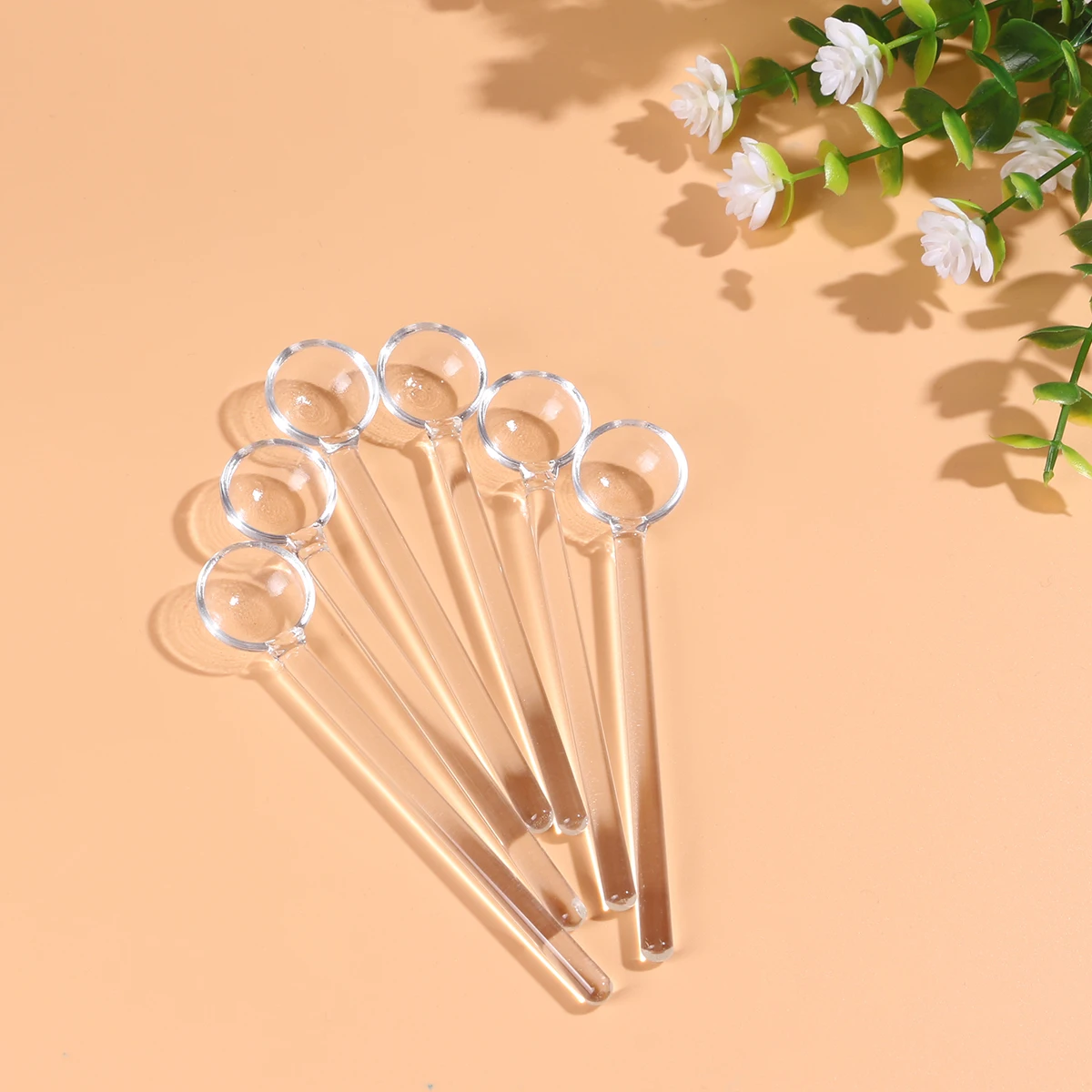 3 PCS Glass Spoon Tea Coffee Stirring Spoons Stirring Clear Stirrer Dessert Sugar Cocktail Scoop Teaspoons Handle Teaspoon