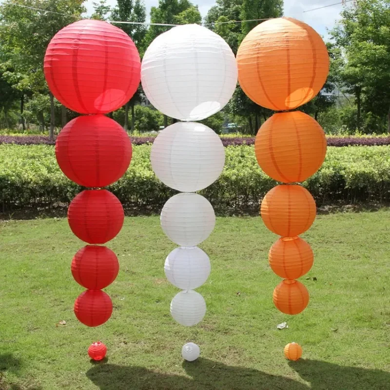 10/15/20/25/30/35/40mm Chinese Paper Lanterns Hanging Lampion Wishing Paper Light ball Lamp Wedding Party DIY Home Decoration