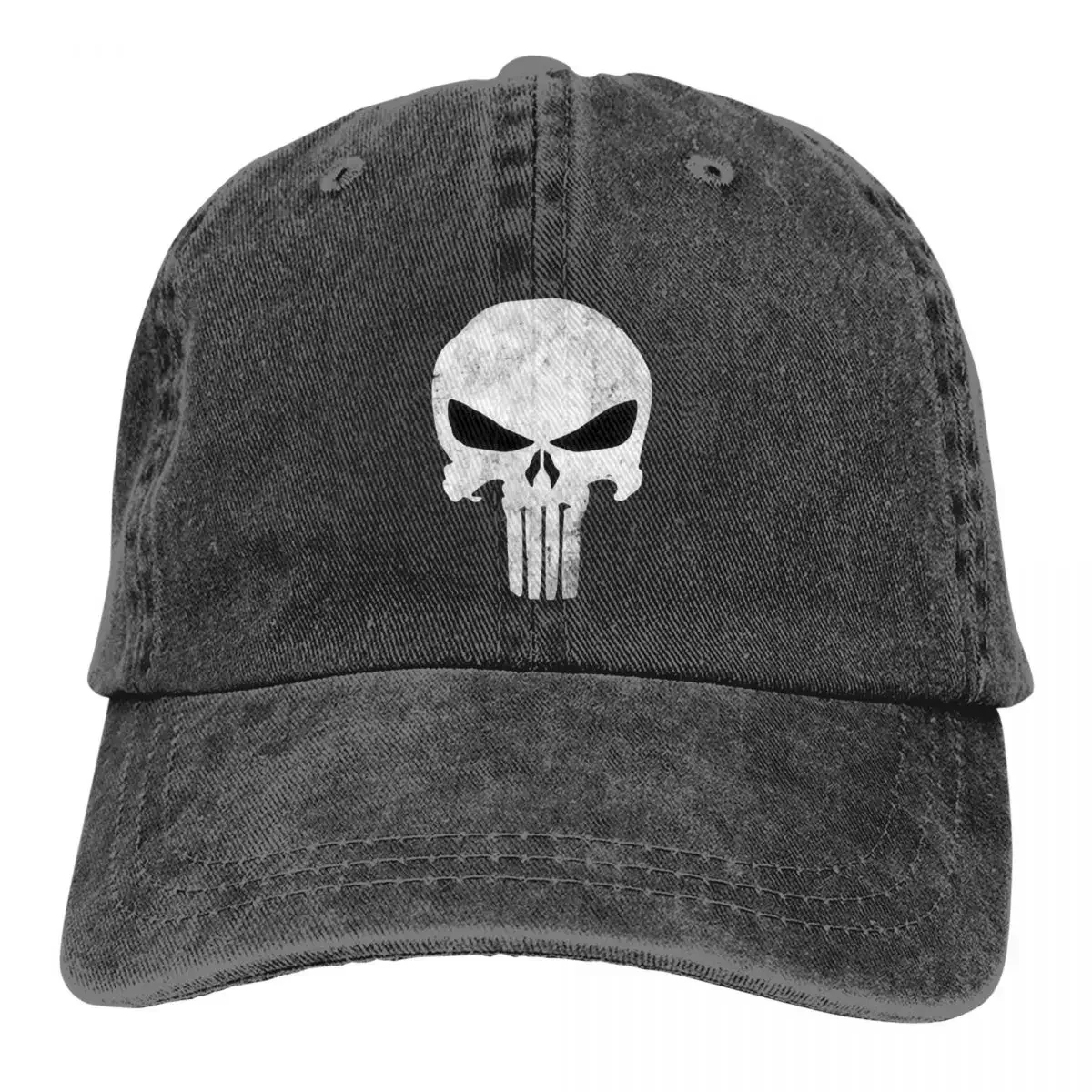 Skeleton Skull Baseball Cap Heavy Desgin Fashion Unisex Men Washed Trucker Hat Sunscreen Custom DIY Kpop Rock Baseball Caps Gift