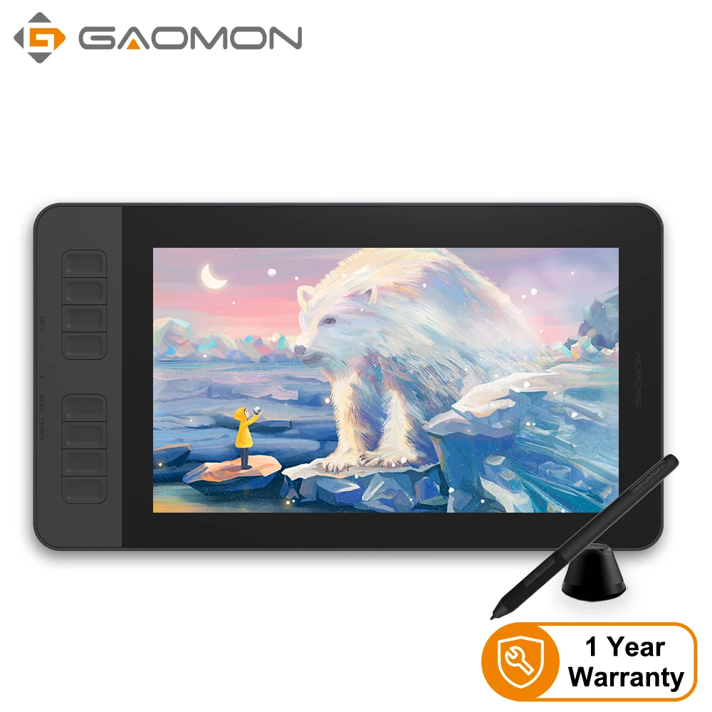 GAOMON PD1161 IPS HD Graphics Tablet Monitor With 8 Shortcut Key 8192 Level Stylus, Digital Pen Tablet with Screen for Painting