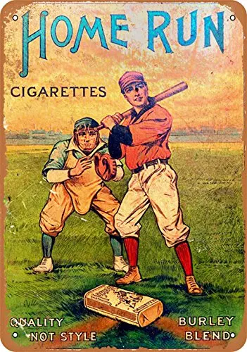 Wall-Color  Metal Sign - Home Run Cigarettes - Vintage Look