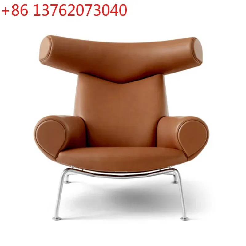 

Nordic single sofa chair casual bull chair high-end business leather boss chair