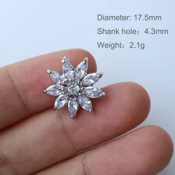 5pcs/lot Shining crystal star buttons Cubic zirconia button for shirt Decorative CZ sewing buttons for cashmere Knit cardigan