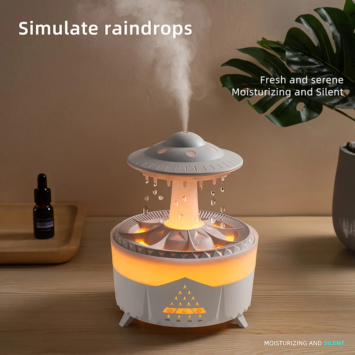 Relaxing Aromatherapy Humidifier | Efficient Atomization, Nightlight, Remote, Safety Protection - Ideal for Small Spaces