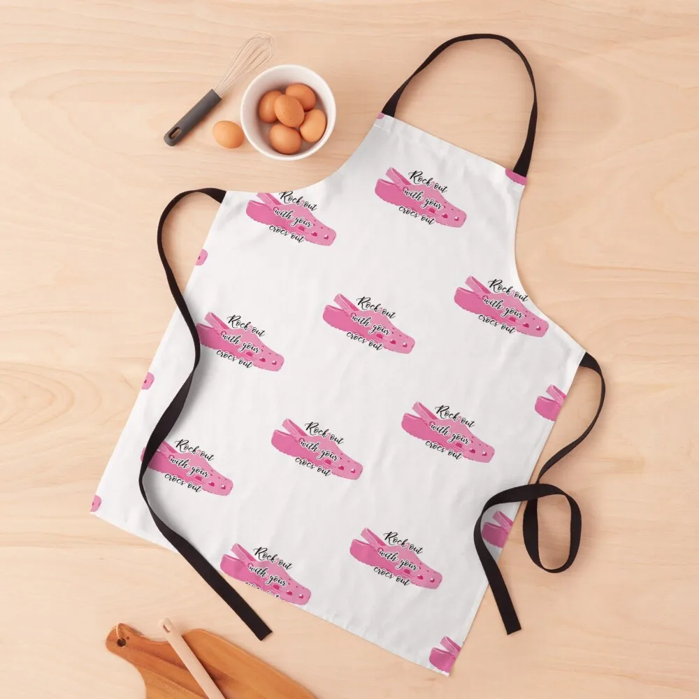 

Rock Out With Your Crocs Out Apron beauty master Utensils For Kitchen Woman Work Kitchen Things And For Home Apron