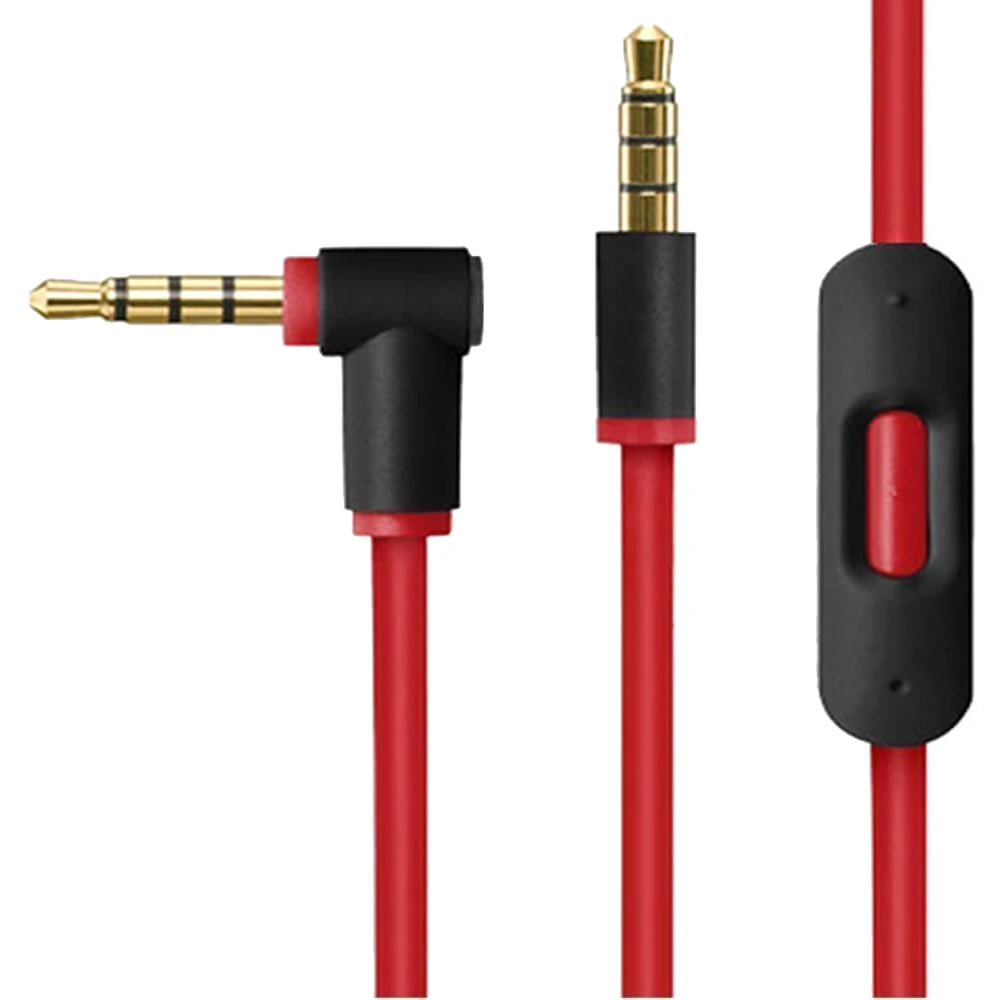 Replacement Remote Talk Audio Cable for Beats Studio, Executive, Mixer, Solo HD, Wireless, and Pro Headphones(Black+Red)