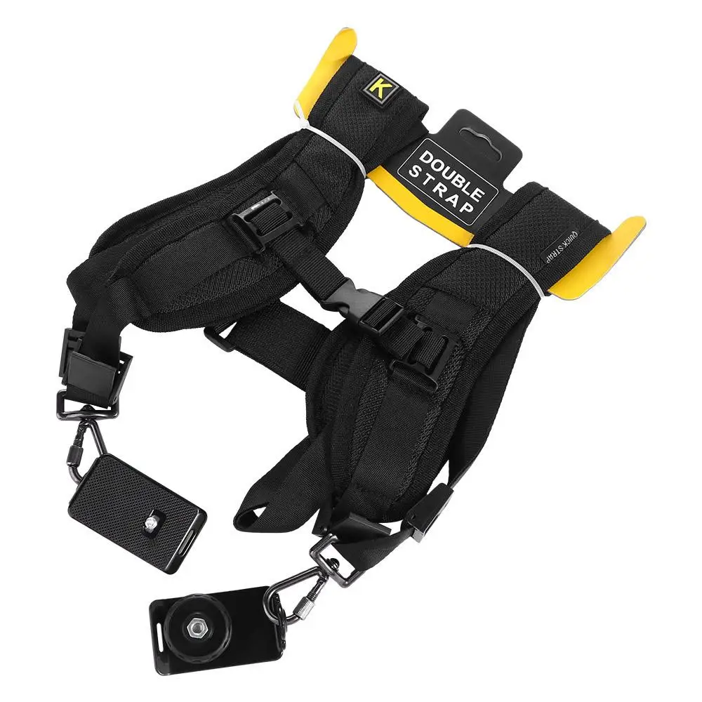 Black Digital Camera for 2 Cameras Rapid Sling Belt Camera Shoulder Strap Dual Camera Belt Double Camera Strap DSLR Strap