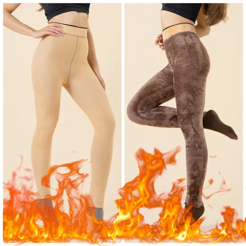 Thicken Thermal Tights Pantyhose For Women Winter Warm Fleece Velvet Thermo Stockings Tights Sexy Translucent Pantyhose Female