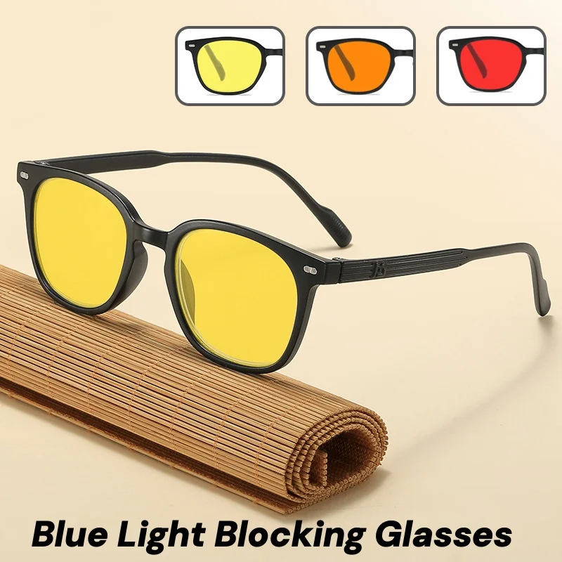 Retro Anti Blue Light Glasses with Orange or Red Lense for Mobile Computer Competitive Games Eye Protection Night Vision Goggles