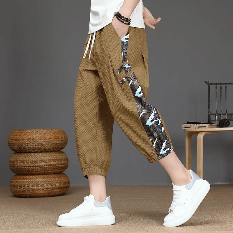 Men Summer Seven-point Retro New Chinese Casual Trend Thin Pants
