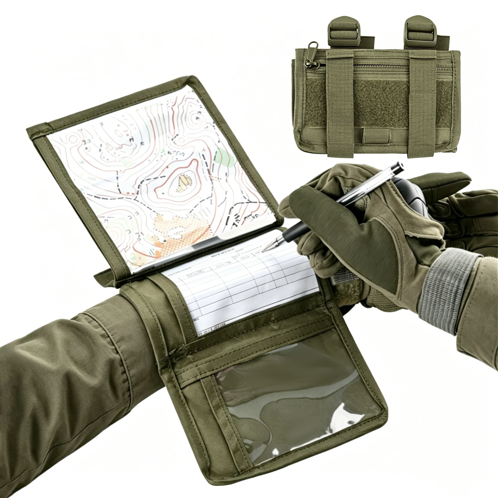 Tactical Wristband for Maps Pouch Wrist Map Holder Adjustable Breathable Wrist Map Sleeve for Hunting Rescue Field Measurement