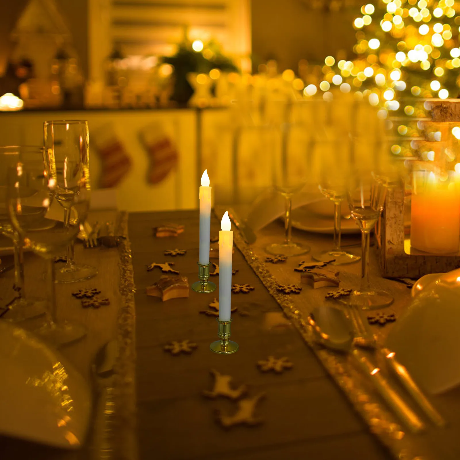 

4Pcs LED Lights Decorative Flameless Candles Operated Lights for Party Wedding Home Decor Cozy Atmosphere