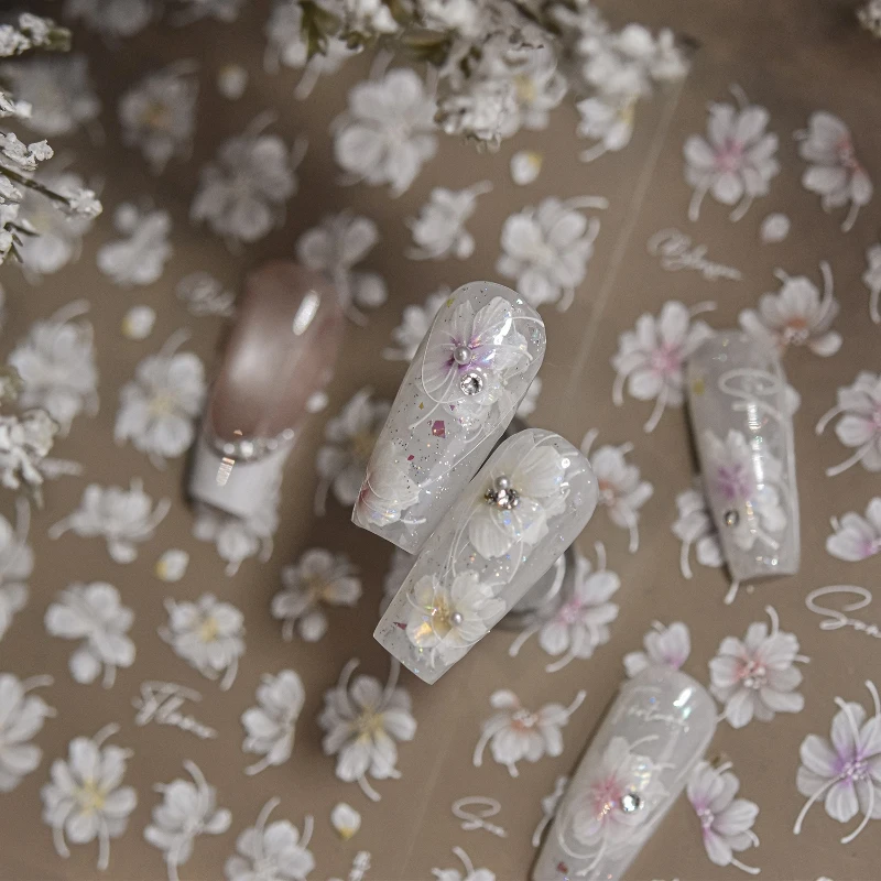 1pcs น่ารักถุงปลาดาวเล็บ Charm สติกเกอร์ 3D Jelly Ocean Fish Bubble กาวสติกเกอร์เล็บ DIY ฤดูร้อนตกแต่งเล็บ