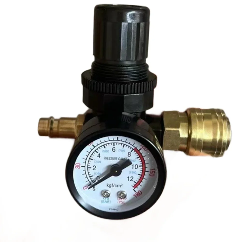 Air Compressor Regulator With Pressure Gauge For Pneumatic Tools Spray Painting Air Compressor Attachments 1/4'' Thread 0-180PSI